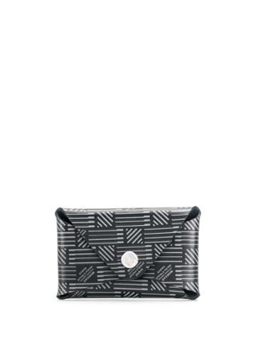 Moreau Foldover Logo Print Purse - Black