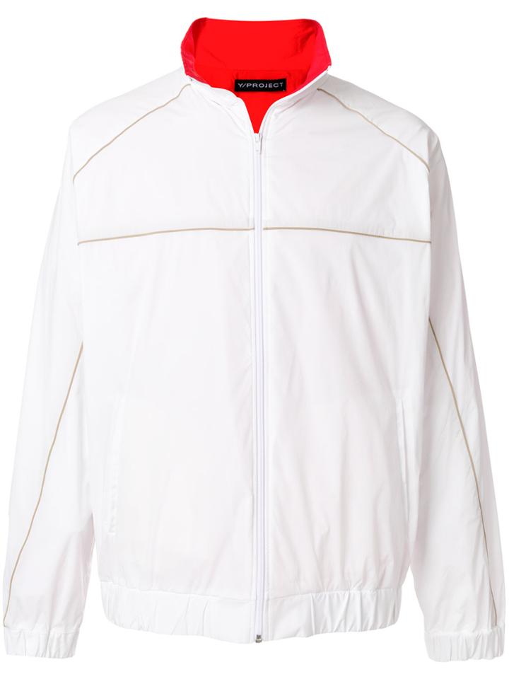 Y / Project Contrast Lining Bomber Jacket - White