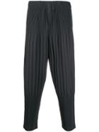 Homme Plissé Issey Miyake Pleated Dropped Crotch Trousers - Grey