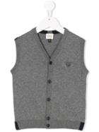 Armani Junior - Knitted Logo Waistcoat - Kids - Cotton/wool - 12 Yrs, Grey