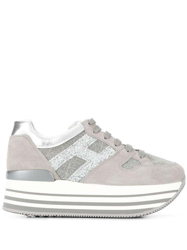 Hogan Logo Platform Sneakers - Grey
