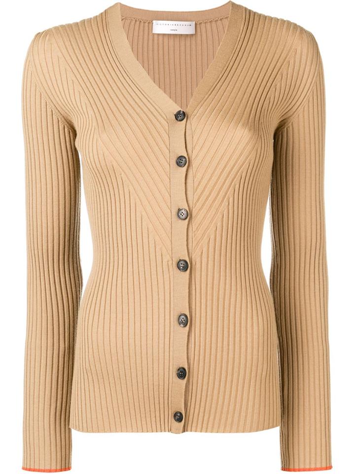 Victoria Beckham V-neck Skin Cardigan - Neutrals