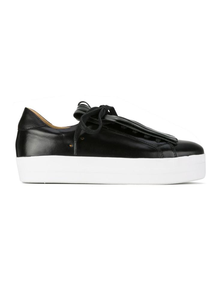 Sarah Chofakian Fringed Sneakers - Black