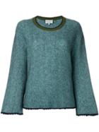 3.1 Phillip Lim Crew Neck Jumper, Women's, Size: Large, Blue, Polyamide/spandex/elastane/wool/yak