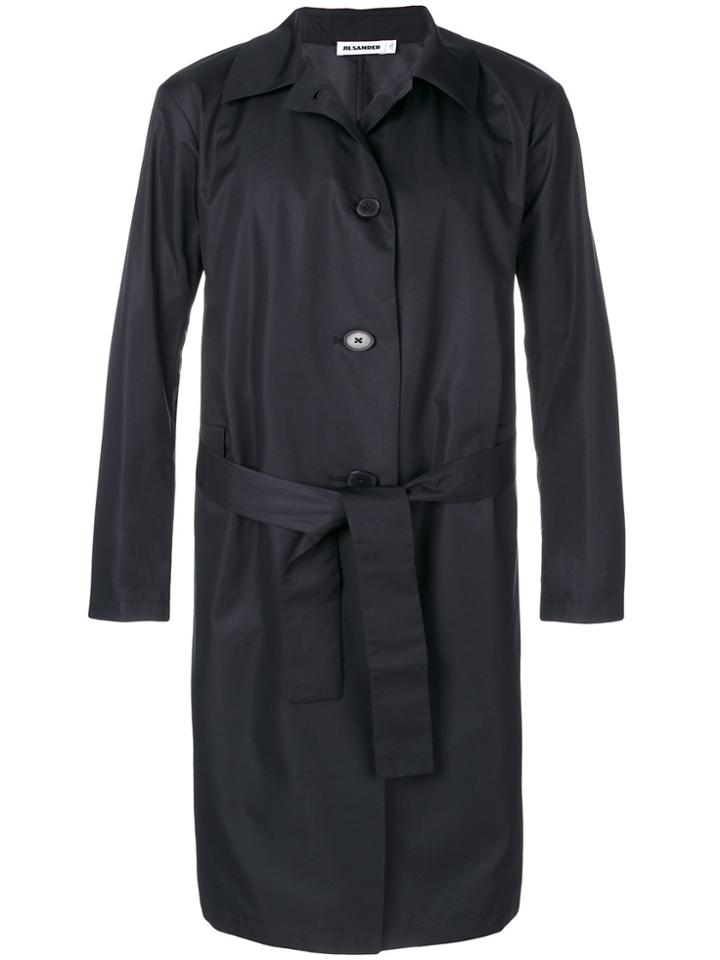Jil Sander Belted Coat - Blue
