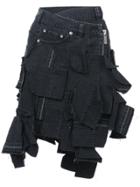 Sacai Applique Mini Denim Skirt - Black