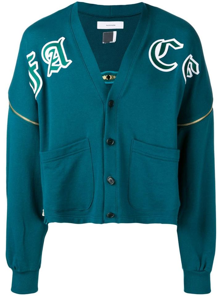 Facetasm Logo Baseball Cardigan - Green