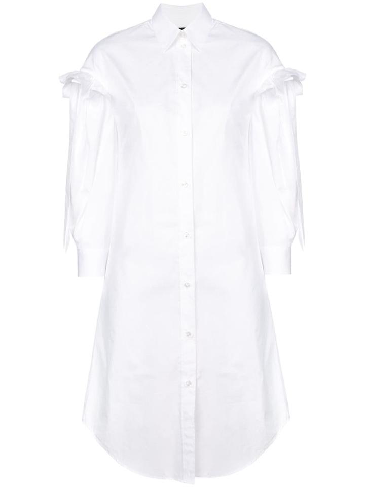 Simone Rocha Ruffle Sleeve Shirt Dress - White