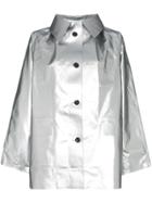 Kassl Single Breasted Buttoned Cotton Blend Coat - Metallic
