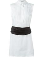 Brunello Cucinelli Contrast Obi Belt Sleeveless Shirt