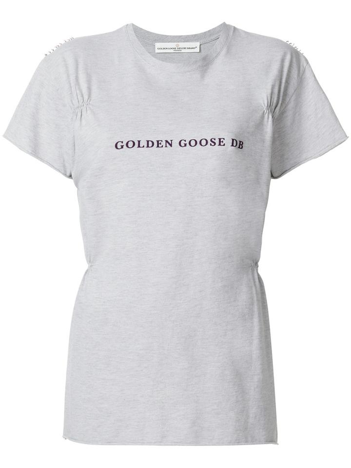 Golden Goose Deluxe Brand - Logo Print T-shirt - Women - Cotton - L, Grey, Cotton
