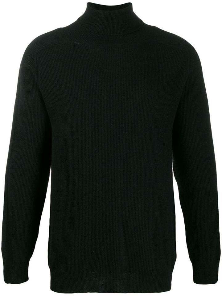 Maison Flaneur Ribbed Turtleneck Jumper - Black