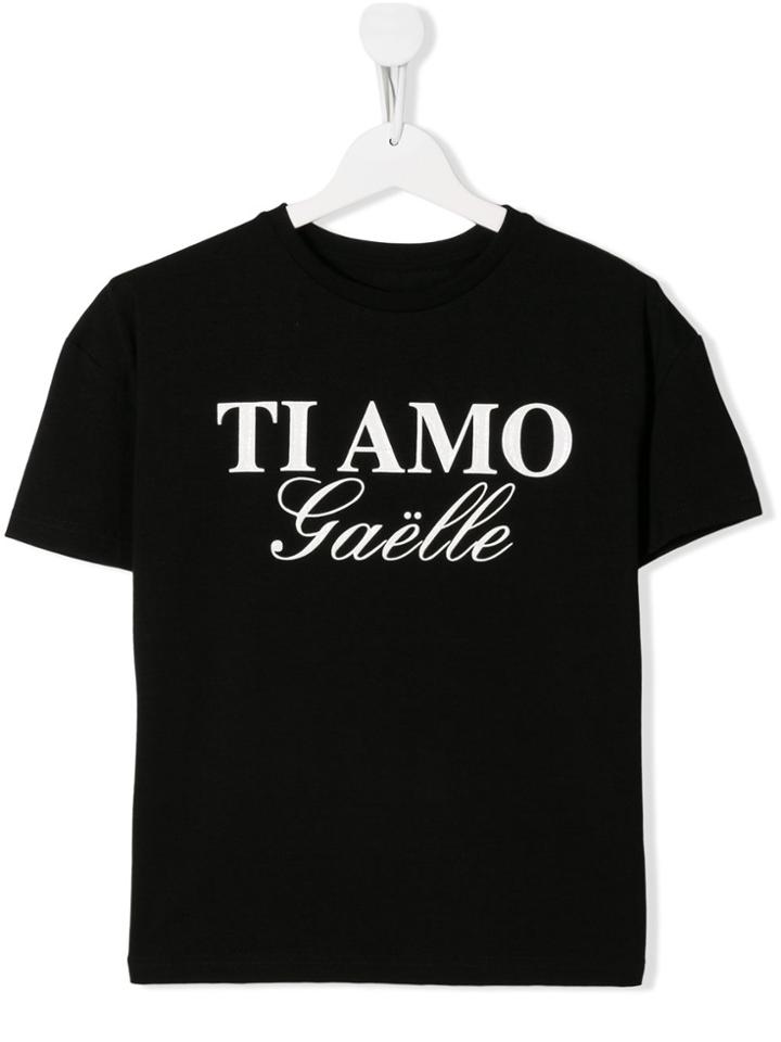 Gaelle Paris Kids Ti Amo T-shirt - Black