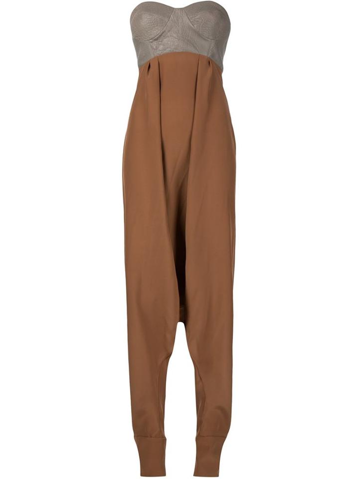 Dominic Louis Bustier Harem Jumpsuit, Women's, Size: 4, Nude/neutrals, Silk/lamb Skin