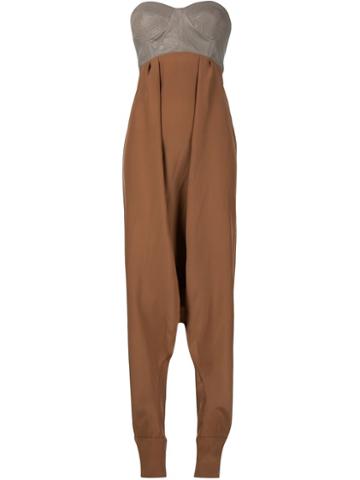 Dominic Louis Bustier Harem Jumpsuit, Women's, Size: 4, Nude/neutrals, Silk/lamb Skin