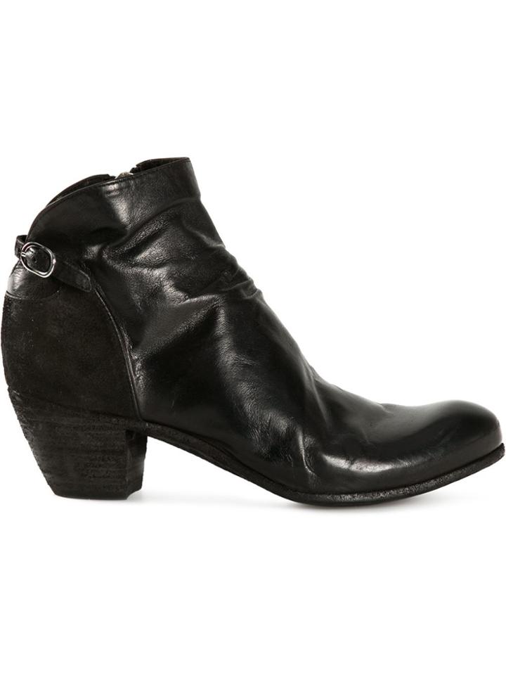 Officine Creative Side Zip Ankle Boots - Black