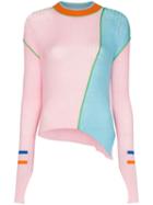 I-am-chen Colour-block Ribbed Sweater - Pink