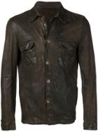 Salvatore Santoro Crushed Textured Shirt Jacket - Brown