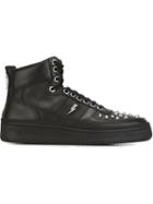 Neil Barrett City Hi-top Sneakers, Men's, Size: 45, Black, Leather/rubber