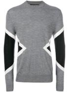 Neil Barrett Geometric Panelled Jumper - Grey