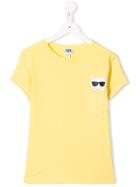 Karl Lagerfeld Kids Choupette Patch T-shirt - Yellow