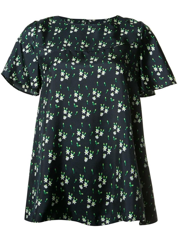 A.p.c. Floral Print T-shirt, Women's, Size: 36, Black, Silk