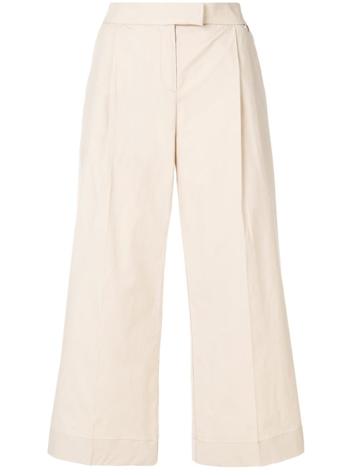 Twin-set Cropped Flared Trousers - Nude & Neutrals