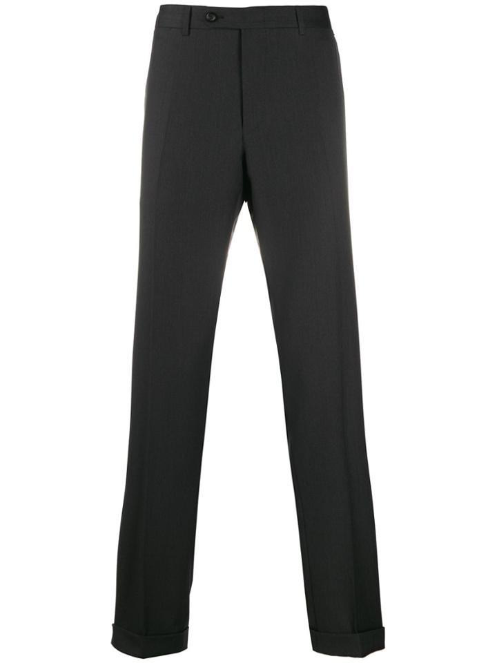 Canali Slim-fit Tailored Trousers - Black