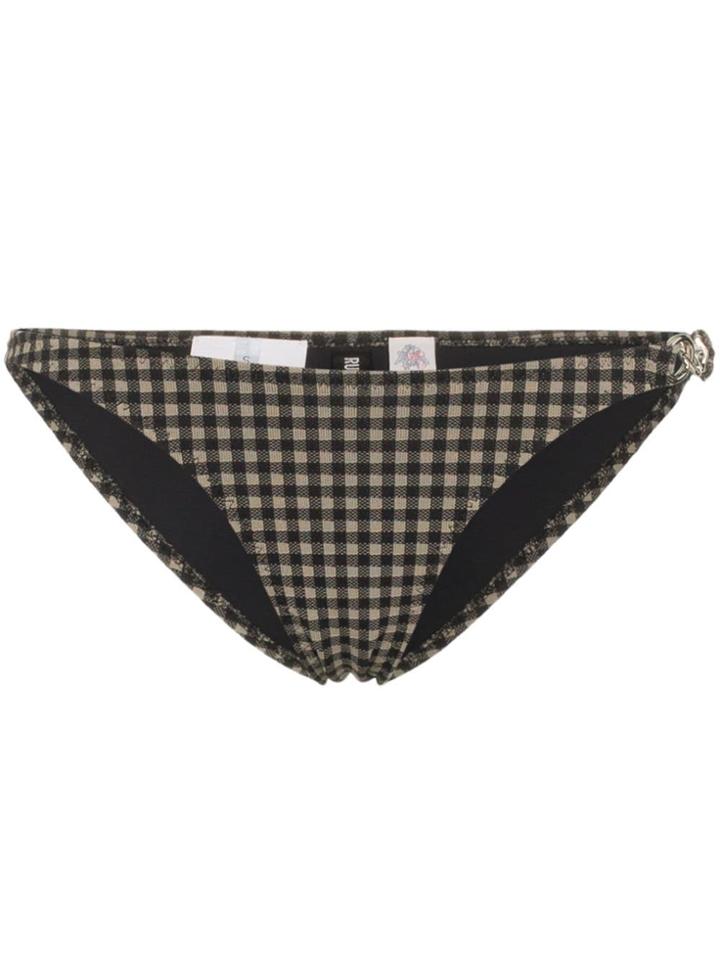 Rudi Gernreich Check Chain Bikini Bottoms - Black