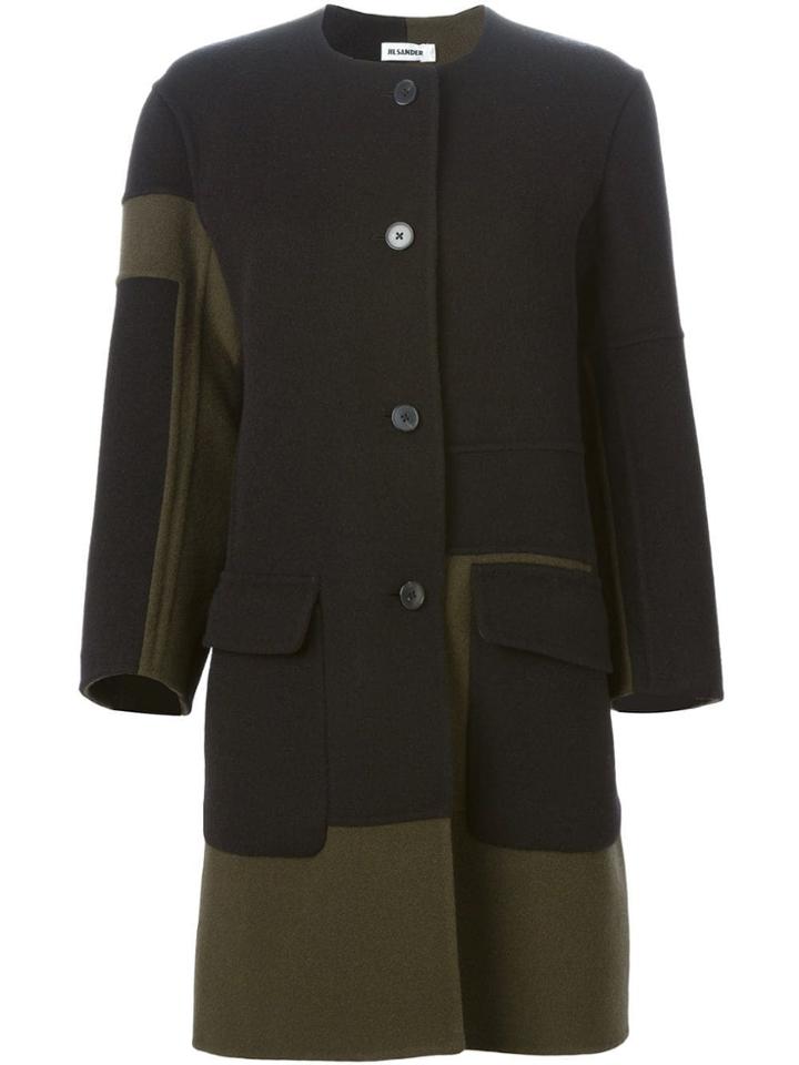 Jil Sander Contrasting Panels Coat - Black