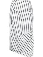 Bassike Stripe Dart Detail Skirt - White