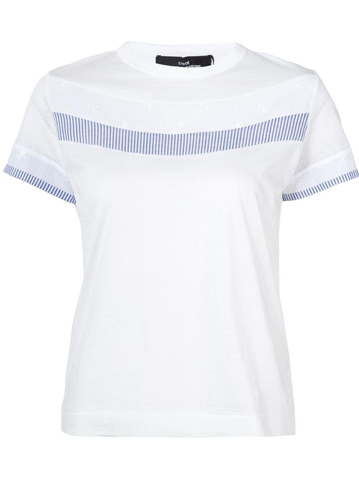 Comme Des Garçons Tricot Paneled T-shirt, Women's, Size: Small, White, Cotton