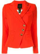 Smythe Buttoned Wrap Blazer - Red