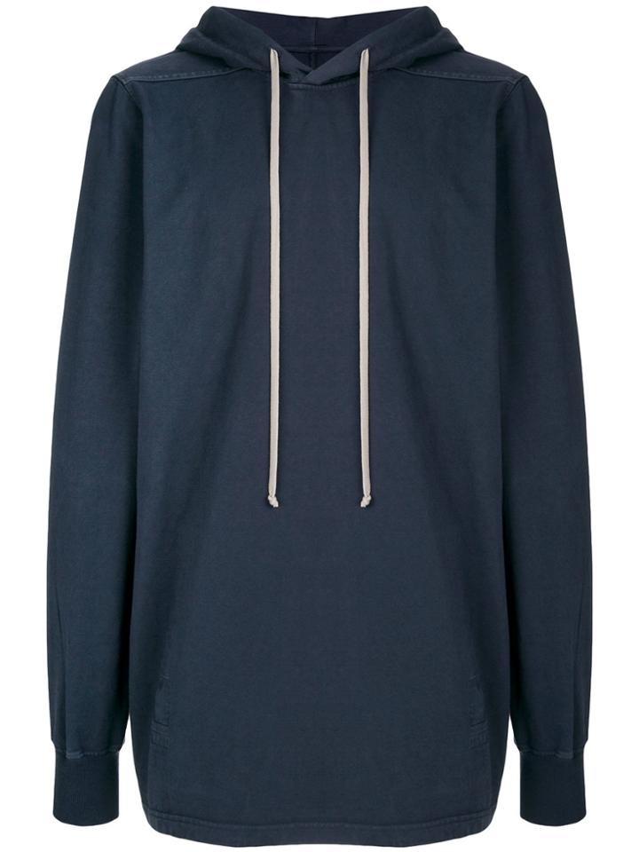 Rick Owens Drkshdw Long-sleeve Hooded Sweatshirt - Blue