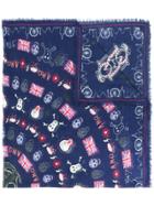 Alexander Mcqueen Skull And Flag Scarf - Blue