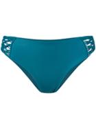Mikoh - Woven Sided Bikini Bottoms - Women - Nylon/spandex/elastane - L, Blue, Nylon/spandex/elastane