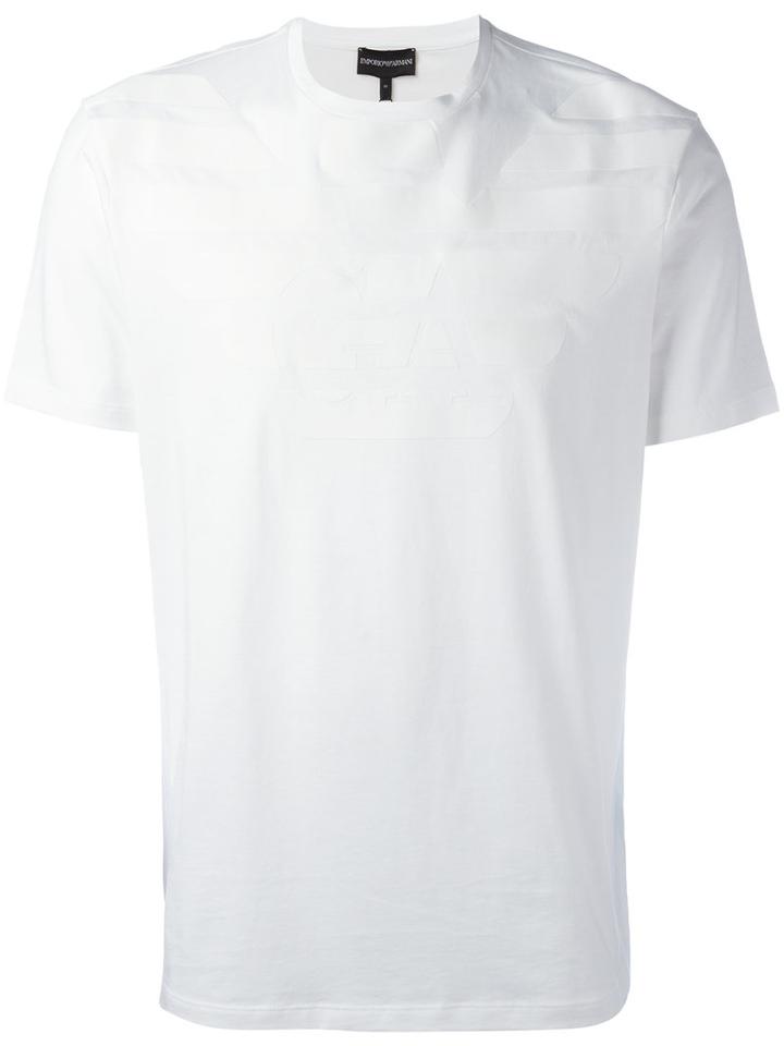 Emporio Armani Logo Print T-shirt, Men's, Size: Medium, White, Cotton