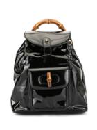Gucci Pre-owned Bamboo Handle Backpack - Black