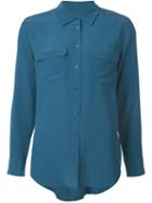 Equipment Chest Pocket Shirt, Women's, Size: Xs, Blue, Silk