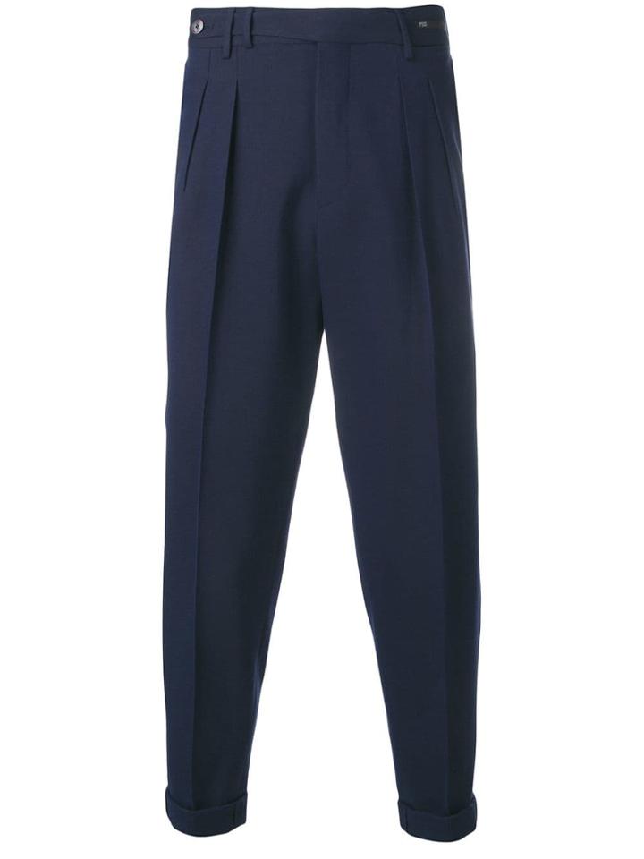 Pt01 Box Pleat Trousers - Blue