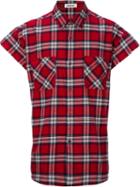 Monkey Time Checked Short-sleeved Shirt, Men's, Size: L, Red, Cotton