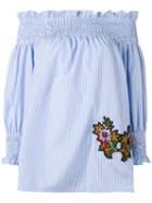 Amuse - Lorelli Off-shoulders Blouse - Women - Cotton/polyester - M, Blue, Cotton/polyester