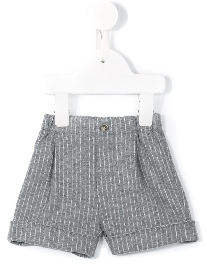 Il Gufo Pinstripe Bermuda Shorts, Infant, Size: 6 Mth, Grey