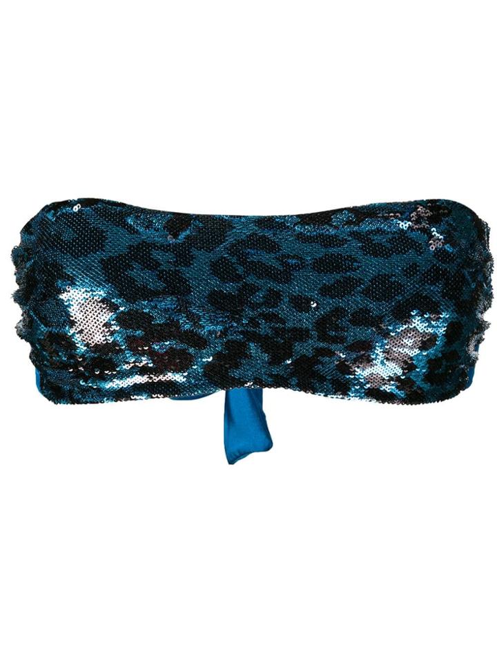 Fisico Sequinned Tube Bikini Top - Blue