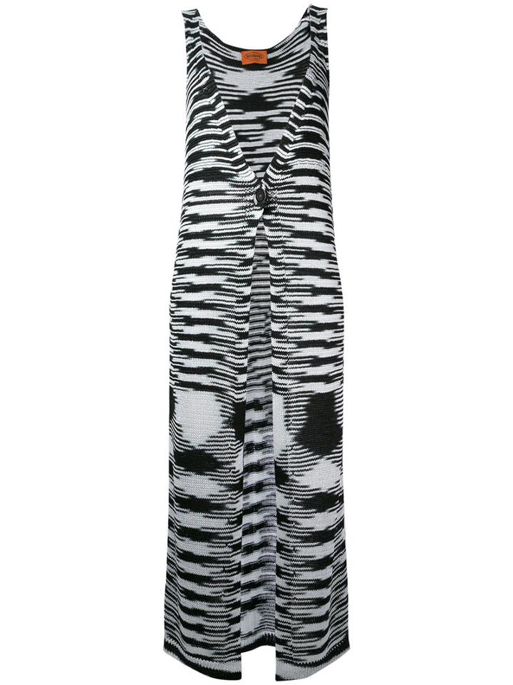 Missoni - Long Knitted Vest - Women - Polyester/acetate - 38, Black, Polyester/acetate