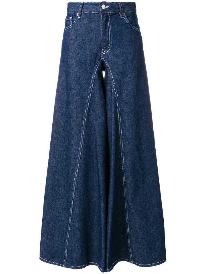 Mm6 Maison Margiela Wide Leg Trousers - Blue