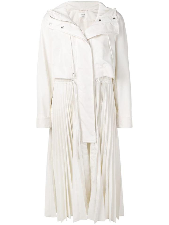 Sportmax Pleated Trench Coat - White