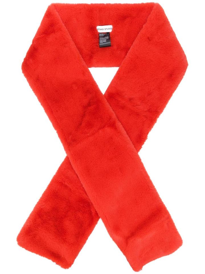 Stand Studio Faux-fur Scarf - Red