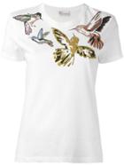 Red Valentino Bird Print T-shirt, Women's, Size: Medium, White, Cotton