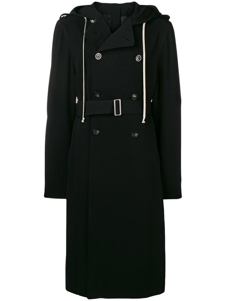 Rick Owens Long Buttoned Coat - Black